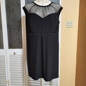 NW Nightway Womens Black Sheer Mesh Formal Dress